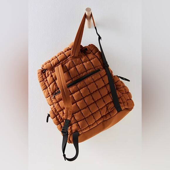 Free People Quilted Hiker Backpack Toffee Bronze
